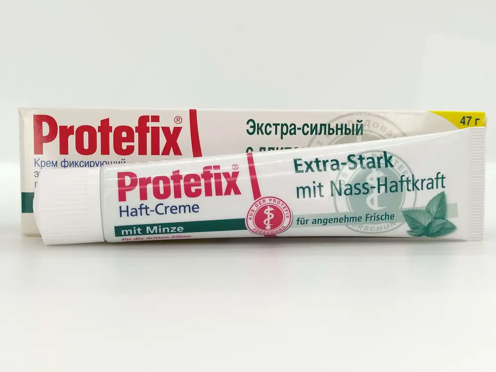 Протефикс крем д/фикс зубн протезов экстра сильный с мятой 40мл - фото 3