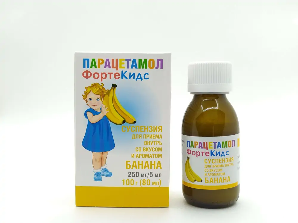 Парацетамол форте детс 5,0% сусп 80мл банан - фото 5