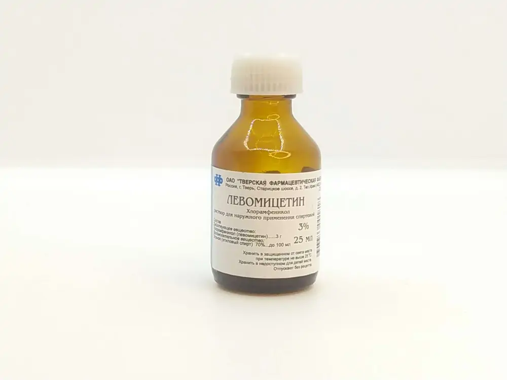 Левомицетин 3% спирт р-р 25мл