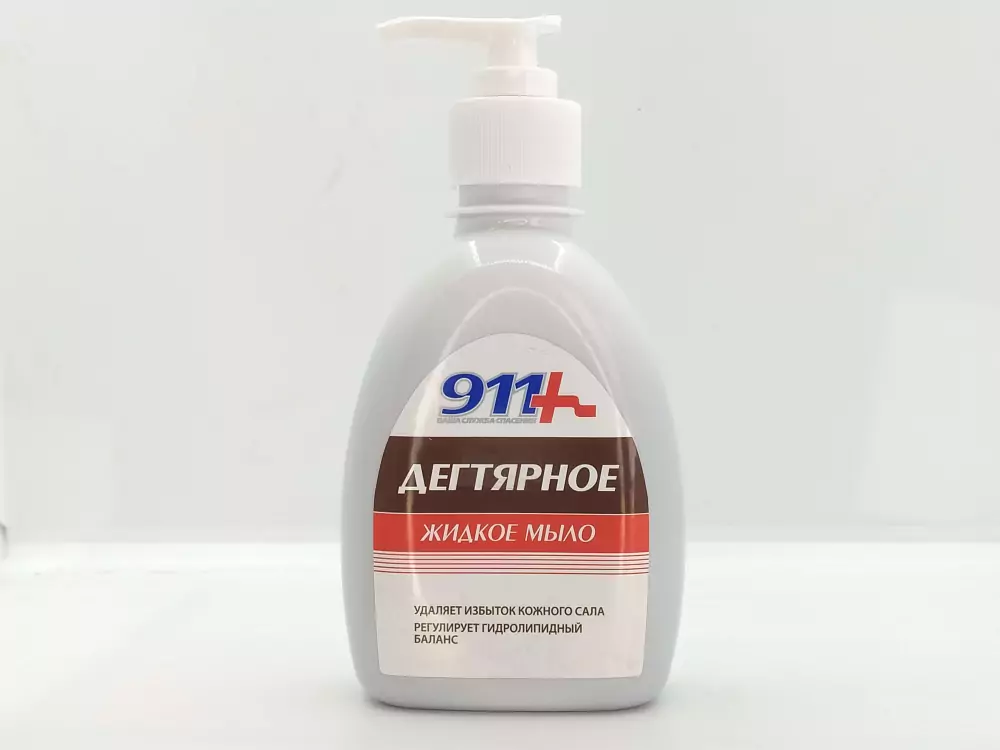 911 мыло жидкое дегтярное анти-бактериальное 250мл - фото 1