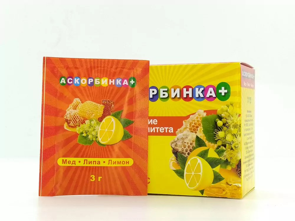 АскорбинКа мед, липа, лимон 10 пакетиков - фото 5