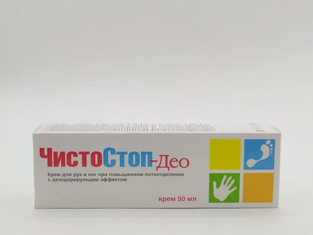 Чистостоп део крем при потоотделения д/рук и ног 50мл