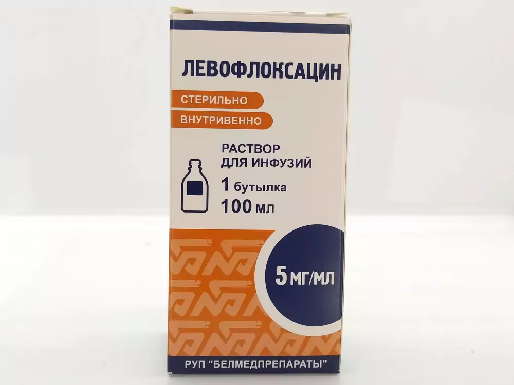 Левофлоксацин 5мг/мл р-р 100мл