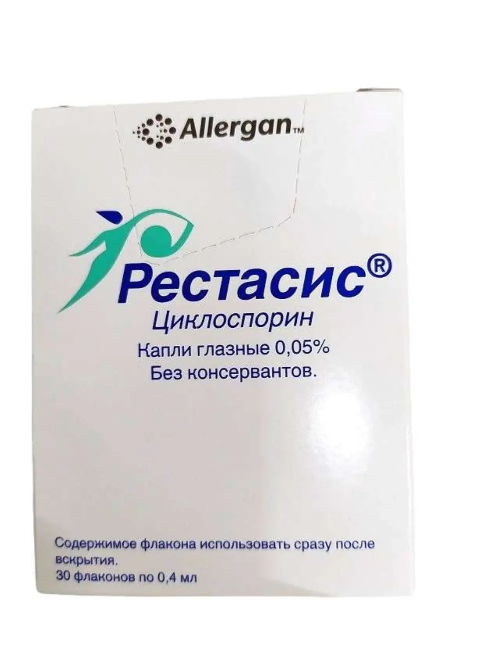 Рестасис 0,05% глазн кап 0,4мл №30 (Аллерган) купить в Ижевске онлайн в  интернет-аптеке Стандарт 5016007202922