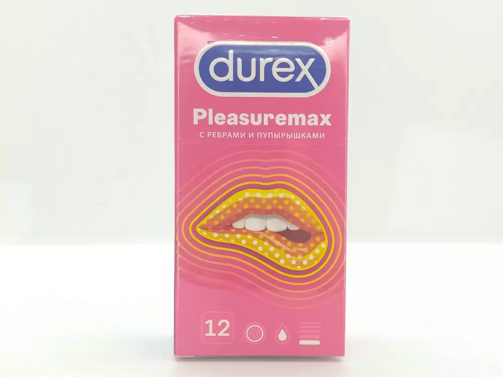 Презервативы Дюрекс Pleasuremax с ребрами и пупырышками №12